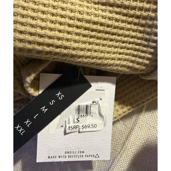O’Neill Women’s XS Waffle Knit Jacket Shacket Tan Button Front NWT Neutral Cozy - Picture 16 of 16